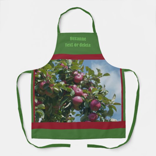 Rote Äpfel auf dem Baumland Personalisiert Schürze (Vorderseite)