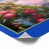Rote Äpfel auf dem Foto von Bäumen Malerei Abstrak Poster (Ecke)