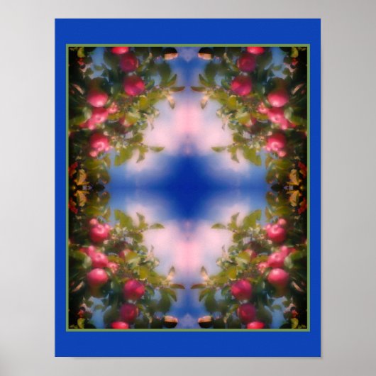 Rote Äpfel auf dem Foto von Bäumen Malerei Abstrak Poster (Vorne)