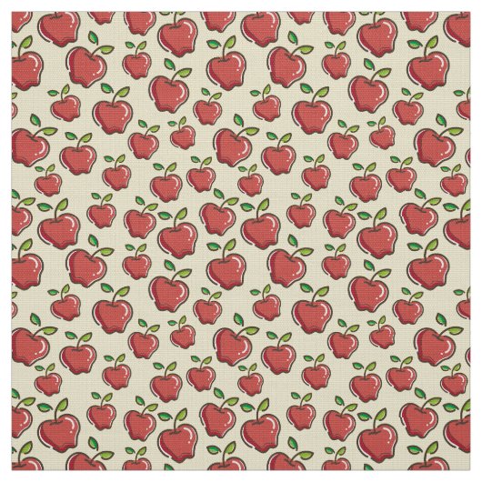 Rote Äpfel auf gelbem Hintergrund Design Art Stoff (Muster)