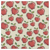 Rote Äpfel auf gelbem Hintergrund Design Art Stoff (Nahaufnahme)