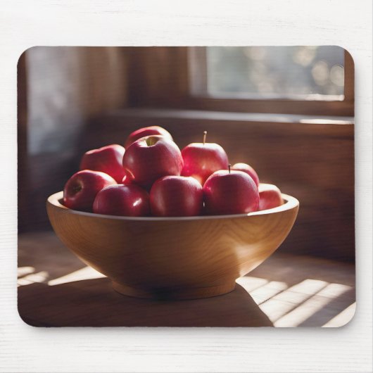 Rote Äpfel aus Holz Mousepad (Vorne)