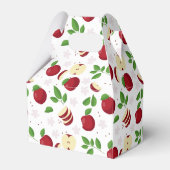Rote Äpfel, Blüten und Grünmuster Geschenkschachtel (Rückseite)