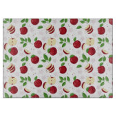 Rote Äpfel, Blüten und Grünmuster Schneidebrett (Vorderseite)