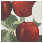 Rote Äpfel Botanisches Muster Stoff (Nahaufnahme)