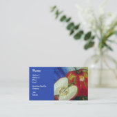 Rote Apfel-Frucht-Visitenkarten Visitenkarte (Stehend Vorderseite)