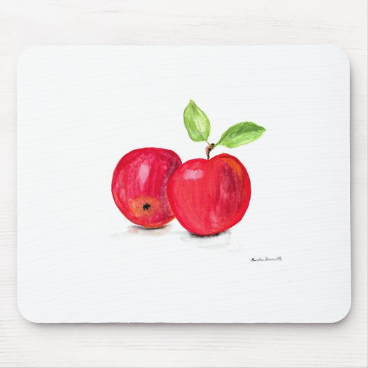 Rote Äpfel Fruchtfarbene Lehrerin Geschenk Mousepad (Vorne)