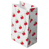 Rote Äpfel Fruchtiges Gemälde Gärtner Geschenk Kleine Geschenktüte (Rückseite Schrägansicht)