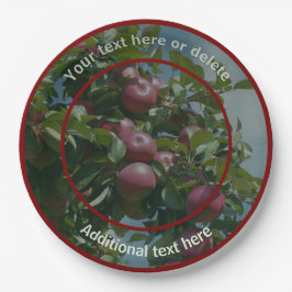 Rote Äpfel für die Ernte von Personalisiertem Part Pappteller