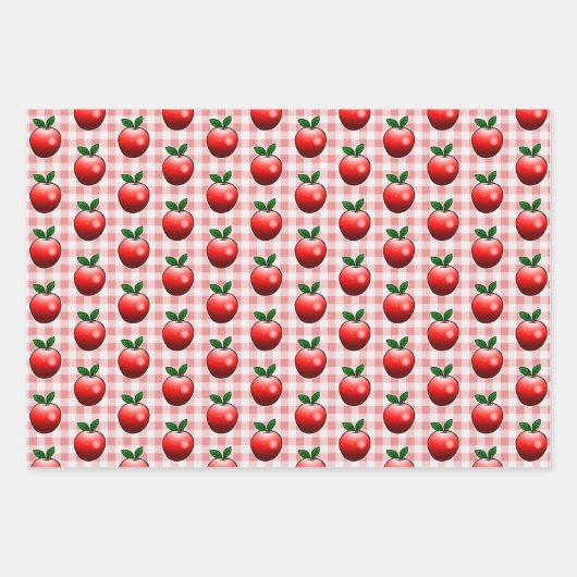 Rote Äpfel Geschenkpapier Set (Vorderseite 3)