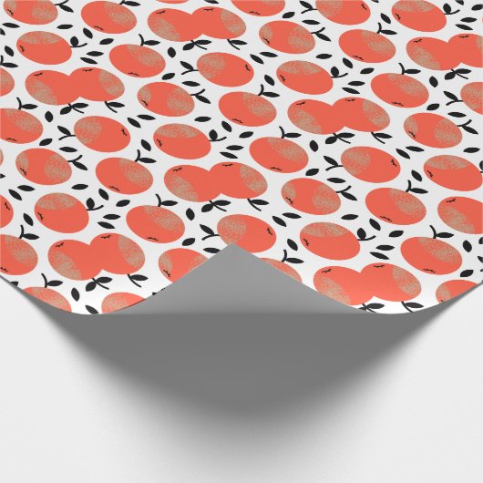 Rote Äpfel: Golden Textured Pattern. Geschenkpapier (Ecke)