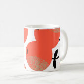 Rote Äpfel: Golden Textured Pattern. Kaffeetasse (VorderseiteRechts)