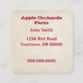 Rote Äpfel im Korb Quadratische Visitenkarte (Rückseite)