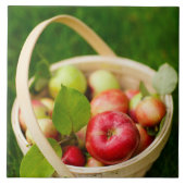 Rote Äpfel in einem Korb Fliese (Vorderseite)