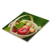 Rote Äpfel in einem Korb Fliese (Seite)