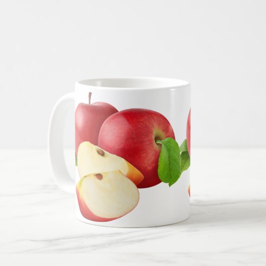 Rote Äpfel Kaffeetasse (Vorderseite Links)