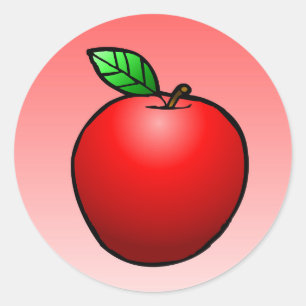 Rote Apfel-Klassik-Rund-Sticker Runder Aufkleber