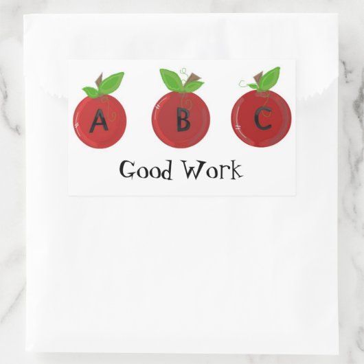 Rote Äpfel mit ABC Rechteckiger Aufkleber (Tasche)