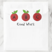 Rote Äpfel mit ABC's Rechteckiger Aufkleber (Tasche)