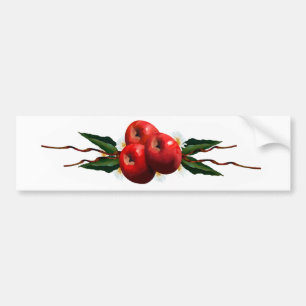 Rote Äpfel mit Aquarellfarbe Autoaufkleber