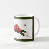 Rote Äpfel mit Aquarellfarbe Kaffeetasse (VorderseiteRechts)