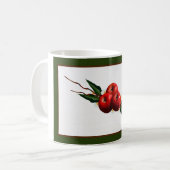 Rote Äpfel mit Aquarellfarbe Kaffeetasse (Vorderseite Links)