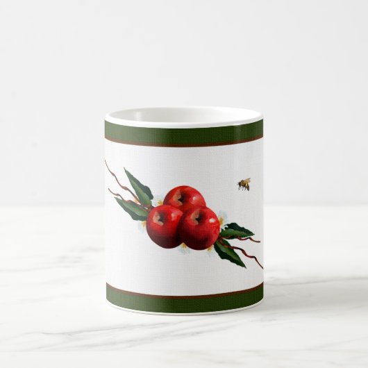 Rote Äpfel mit Aquarellfarbe Kaffeetasse (Mittel)