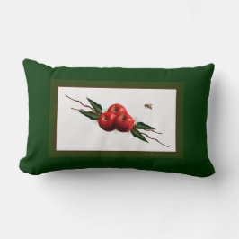 Rote Äpfel mit Aquarellfarbe Lendenkissen