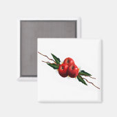 Rote Äpfel mit Aquarellfarbe Magnet (Vorderseite/Rückseite)