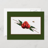 Rote Äpfel mit Aquarellfarbe Postkarte (Vorne/Hinten)