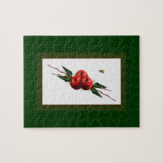 Rote Äpfel mit Aquarellfarbe Puzzle (Horizontal)