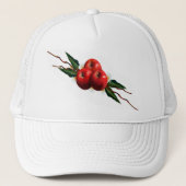 Rote Äpfel mit Aquarellfarbe Truckerkappe (Vorderseite)