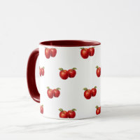 Rote Apfel-Muster-Kaffeetasse | Farmhouse-Frucht-T