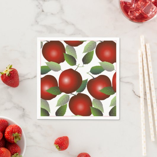 Rote Äpfel Obst Serviette (Beispiel)