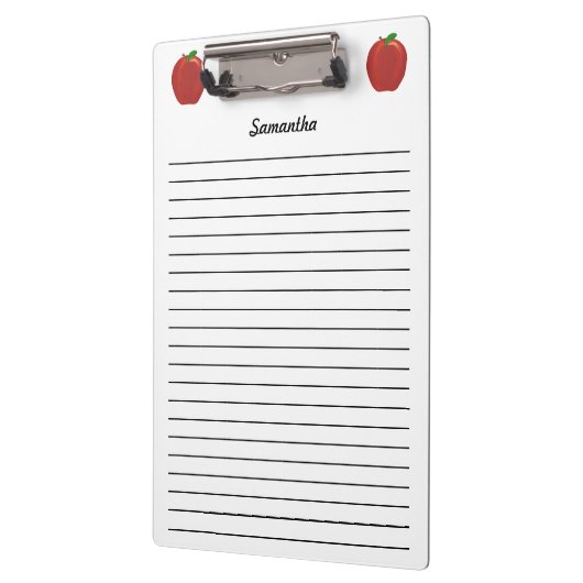 Rote Apfel-personalisierte gezeichnete Klemmbrett (Links)