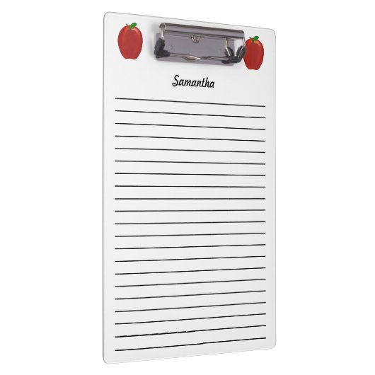 Rote Apfel-personalisierte gezeichnete Klemmbrett (Rechts)