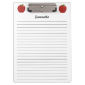 Rote Apfel-personalisierte gezeichnete Klemmbrett (Vorderseite)