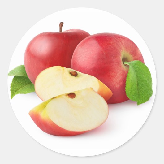 Rote Äpfel Runder Aufkleber (Vorderseite)