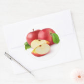 Rote Äpfel Runder Aufkleber (Umschlag)