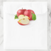 Rote Äpfel Runder Aufkleber (Tasche)