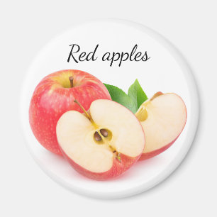 Rote Äpfel schneiden Magnet