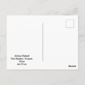 Rote Äpfel, Trauben, Wein, Postkarte (Rückseite)