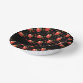 Rote Äpfel und Blätter auf schwarz Pappteller (Gewinkelt)