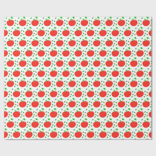 Rote Äpfel und grüne Blätter Geschenkpapier (Flach)