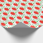 Rote Äpfel und grüne Blätter Geschenkpapier (Ecke)