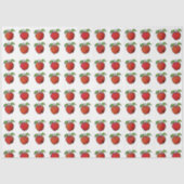 Rote Äpfel und grüne Blätter im Holzschnitt-Muster Seidenpapier (Vorderseite)