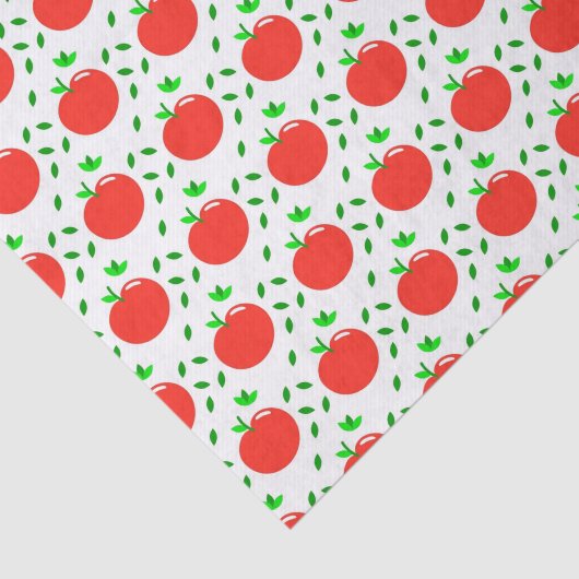 Rote Äpfel und grüne Blätter Seidenpapier (Ausschnitt)