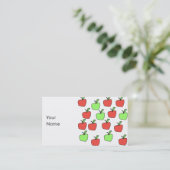 Rote Äpfel und grünes Apfel-Muster Visitenkarte (Stehend Vorderseite)