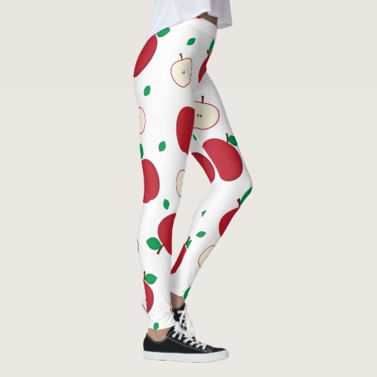 Rote Äpfel und halbierte Äpfel Leggings (Rechts)