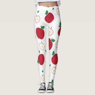 Rote Äpfel und halbierte Äpfel Leggings